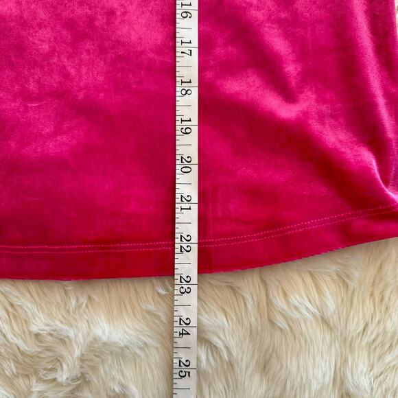 Sanctuary Velvet Puff Sleeve Mock Neck Top Pink Medium Barbiecore Preppy - Picture 8 of 10